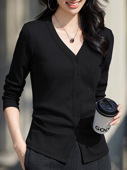 เสื้อยืดสีดำ แฟชั่น เสื้อยืด T-shirt สีดำ สวมใส่สบาย ไม่ร้อน