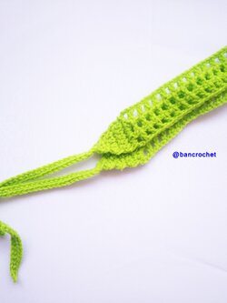 Bancrochet ที่คาดผมถักโครเชต์ crochet headband เขียวตอง 1-1.5*13 inch