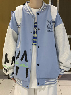 เสื้อแจ็คเก็ตเบสบอล เสื้อคลุม เสื้อแขนยาวสไตล์เกาหลี