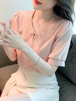 เสื้อลูกไม้ แขนสั้น