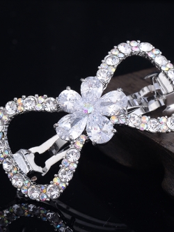 กิ๊บติดผมฝังเพชร งานเกาหลีเรียบหรูละเอียดเพชรติดแน่น ตัวหนีบ