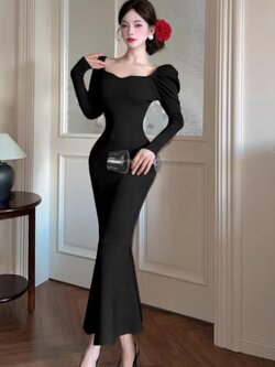 เดรสสีดำสุภาพ เรียบหรู ดูดี เหมาะกับทุกโอกาส | เดรสผู้หญิงแฟชั่นสุภาพ