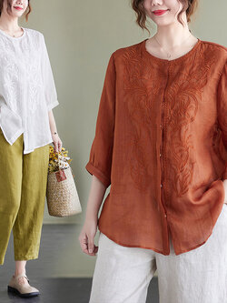 เสื้อลินิน เสื้อผ้าฝ้ายลินิน เสื้อเชิ้ตผ้าลินิน