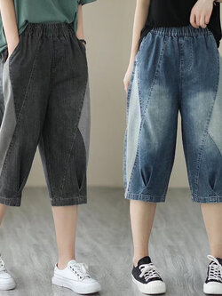 กางเกงยีนส์วินเทจ กางเกงขายาว By LZcotton and linen