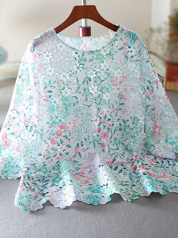 เสื้อลินิน เสื้อผ้าฝ้ายลินิน เสื้อเชิ้ตผ้าลินิน ปักลายสวยๆด้วยด้าย สไตล์VINTAGE