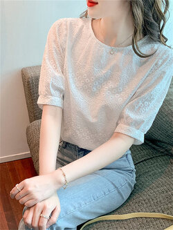 เสื้อลูกไม้ แขนสั้น