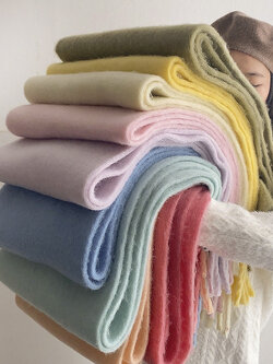 (มี 35 สีให้เลือก) ผ้าพันคอนุ่มฟู ผืนใหญ่ สไตล์เกาหลี ใช้ได้ทั้งผู้ชายและผู้หญิง พร้อมส่ง same pic