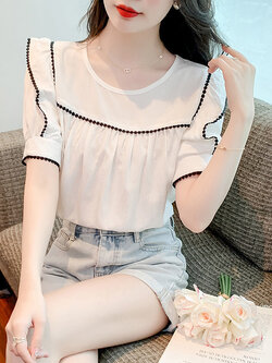 เสื้อลูกไม้ แขนสั้น