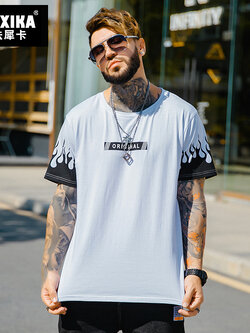 เสื้อยืดผู้ชายอ้วน S-5XL(อกเสื้อ39-51นิ้ว)