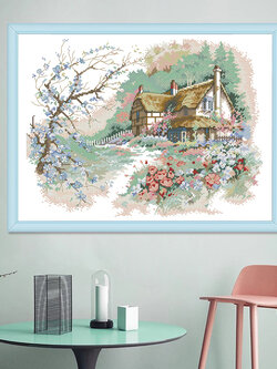 ชุดปักครอสติช รูปบ้าน สอบถามขนาดและสั่งซื้อได้ที่ LINE