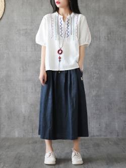 เสื้อผ้าฝ้าย ผ้าลินิน มีขนาดไซส์เดียว อกประมาณ100ซม.หรือประมาณ 40นิ้วขึ้นไป