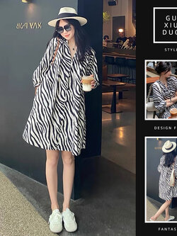 เดรสแขนสั้นมีไซส์L-4XLอก38-47นิ้ว