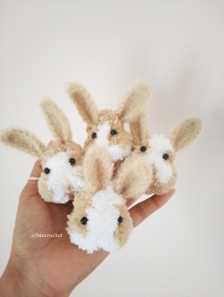ปอมปอมตุ๊กตากระต่าย pompoms dolls หลากสี 3 นิ้ว