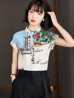 เสื้อลูกไม้ แขนสั้น