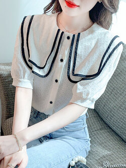 เสื้อลูกไม้ แขนสั้น