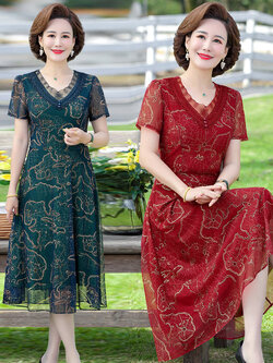 เดรสวัยผู้ใหญ่40-60ปี เดรสคุณแม่ ชุดเดรสทำงานวัยผู้ใหญ่ แบรนด์ MAMA DRESS