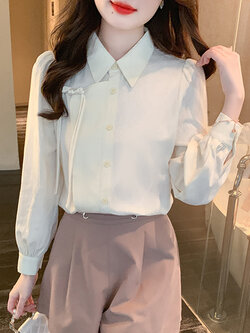 เสื้อเชิ้ตผู้หญิงใส่ทํางาน 390 บาทต่อชิ้น ฟรีค่าจัดส่ง