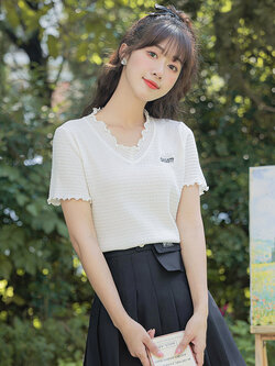 เสื้อผ้าวัยรุ่นเกาหลี เสื้อยืดวัยรุ่นผู้หญิง มีขนาด S M L XL