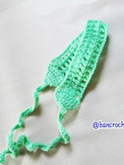 Bancrochet ที่คาดผมถักโครเชต์ crochet headband เขียวมิ้นท์ 1-1.5*13 inch