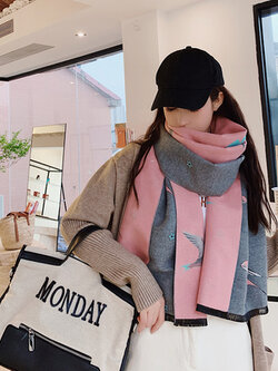 ซื้อ ผ้าพันคอ ผ้าคลุมไหล่ ผ้าพันคอแฟชั่่น ผ้าแคชเมียร์ ผ้าพันกระเป๋า ส่งฟรี! DUOLZ