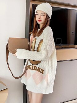 เสื้อไหมพรม เสื้อไหมพรมแขนยาว 38-44 นิ้ว ฟรีไซส์