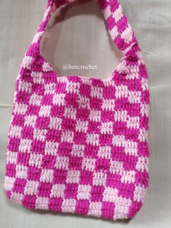 Bancrochet กระเป๋าถักลายตาราง Crochet Bag หลากสี 20*20 cm