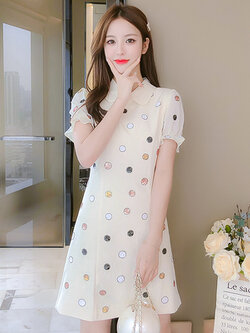 เดรสวัยรุ่น เดรสลูกไม้ชีฟอง By Meiyi women's clothing