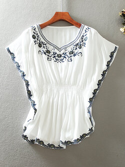 เสื้อผ้าฝ้าย เสื้อผ้าลินิน เสื้อฟรีไซส์ ปักลายสวยๆด้วยด้าย สไตล์VINTAGE มีขนาดไซส์เดียว สำหรับอก 35-40 นิ้ว