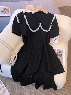 เดรสแขนสั้น มีไซส์ L-4XLอก 38-47 นิ้ว ใส่ได้ทั้งสาวหุ่นดีน่ารักจนถึงสาวอวบพลัสไซส์ จัดส่งฟรี! ทักแชทสั่งซื้อ