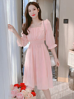 ชุดเดรสสั้น ชุดเดรสสั้นลายดอก ชุดเดรสสั้นวัยรุ่น By Meiyi women's clothing