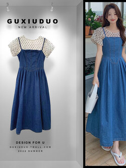 เดรสแขนสั้นมีไซส์L-4XLอก38-47นิ้ว