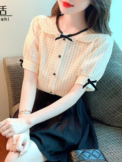 เสื้อลูกไม้ แขนสั้น