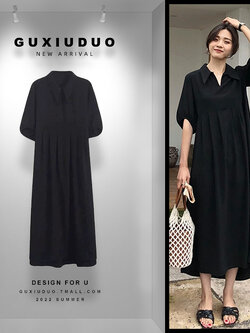 เดรสแขนสั้นมีไซส์L-4XLอก38-47นิ้ว