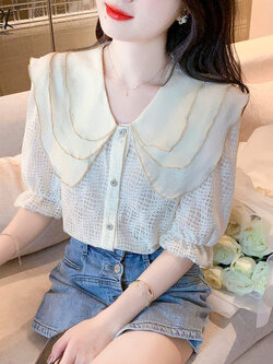 เสื้อลูกไม้ แขนสั้น