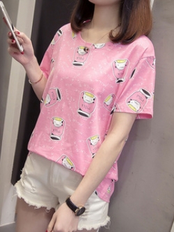 เสื้อยืดคนอ้วน ลายน่ารักๆใส่อยู่บ้าน