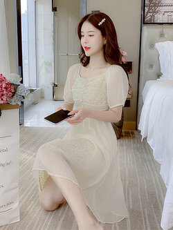 ชุดเดรสสั้น ชุดเดรสสั้นลายดอก ชุดเดรสสั้นวัยรุ่น By Meiyi women's clothing