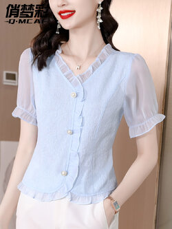 เสื้อชีฟอง เสื้อแฟชั่นสุภาพสตรีวัยผู้ใหญ่ มีไซต์ อก34นิ้ว-43นิ้ว