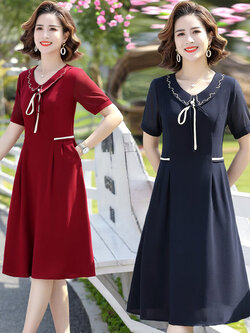 เดรสวัยผู้ใหญ่40-60ปี เดรสคุณแม่ ชุดเดรสทำงานวัยผู้ใหญ่ แบรนด์ MAMA DRESS