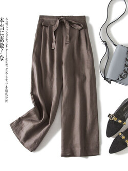 กางเกงผ้าลินิน กางเกงขายาว กางเกงผ้าลินินญี่ปุ่น กางเกงผ้าลินิน เอว ยางยืด By LZcotton and linen