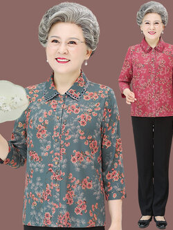 เสื้อคุณยาย เสื้อผู้วัยอายุ60-70ปี มีขนาด L-4XL(อกประมาณ35-45นิ้ว)