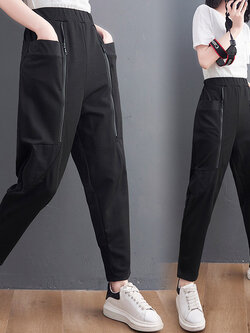 กางเกงผ้าลินิน กางเกงขายาว กางเกงผ้าลินินญี่ปุ่น กางเกงผ้าลินิน เอว ยางยืด By LZcotton and linen