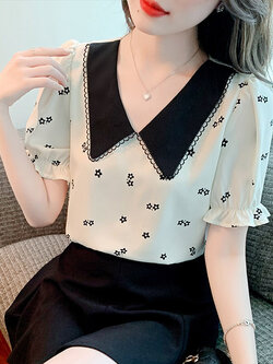 เสื้อลูกไม้ แขนสั้น