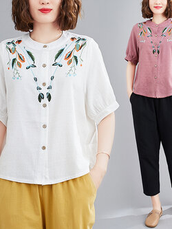 เสื้อผ้าฝ้าย เสื้อผ้าลินิน สไตล์ฤดูร้อน BY Lian Zhi Cotton and linen art สไตล์VINTAGE มีขนาดไซส์อกประมาณ 35-40 นิ้ว