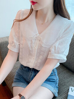 เสื้อลูกไม้ แขนสั้น