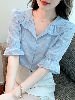 เสื้อลูกไม้ แขนสั้น