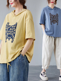 เสื้อลินินคนอ้วน เสื้อทีเชิ้ตคนอ้วนผู้หญิง เสื้อทีเชิ้ตตัวใหญ่ By Literary Plus size