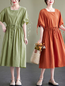 เสื้อทีเชิ้ตคนอ้วนผู้หญิงสไตล์คอตตอนลินินมีไซต์อก 47-48 นิ้ว