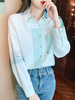 เสื้อเชิ้ตผู้หญิงแขนยาว เสื้อเชิ้ตผู้หญิงใส่ทํางาน 390 บาทต่อชิ้น ฟรีค่าจัดส่ง