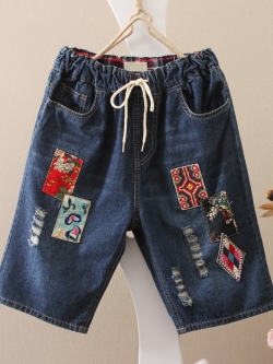 กางเกงยีนส์ลายปักด้ายสวยๆ