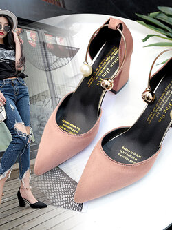 รองเท้าส้นสูงผู้หญิง รองเท้าส้นสูงรัดส้นผู้หญิง